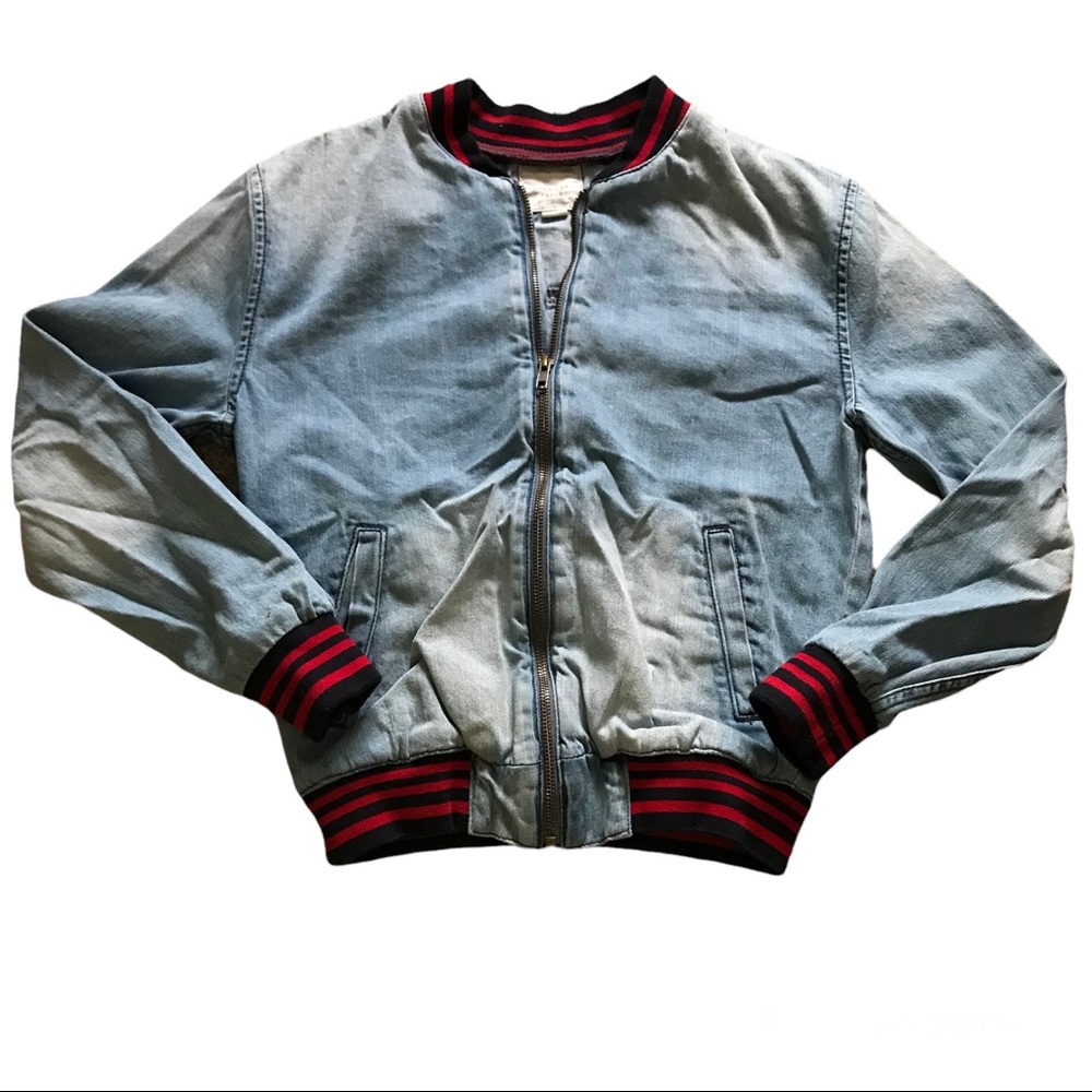 American Eagle Outfitters Jean Denim Bomber Jacket